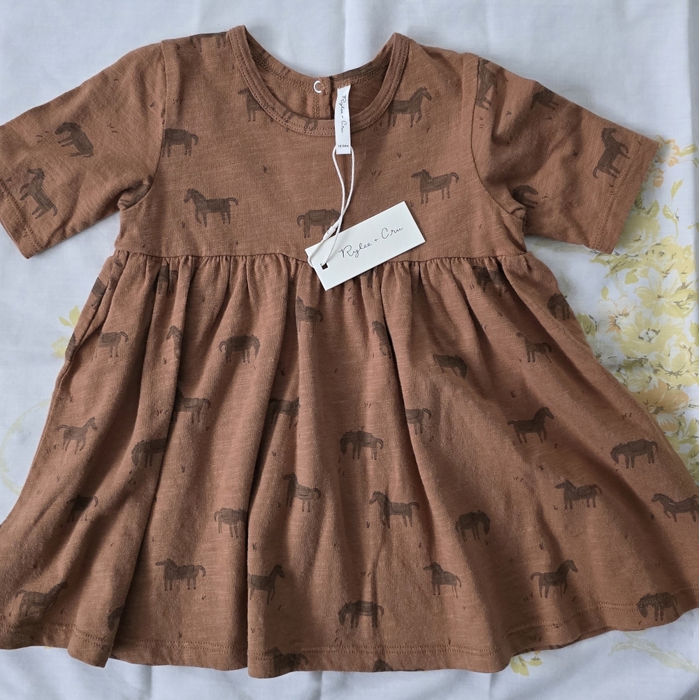 Rylee + Cru Finn Dress Wild Horses 18-24 Months NWT Derby Equestrian
